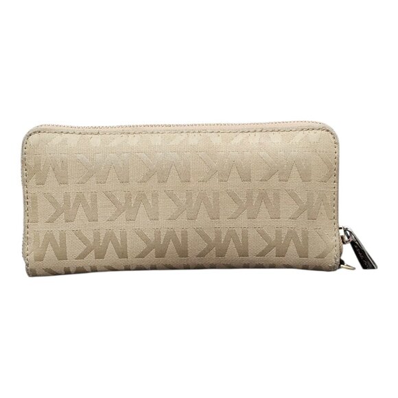 Michael Kors Jet Set Zip Around Tan Gold Large Travel Continental Wallet COA - Picture 7 of 8